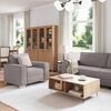 vidaXL Sofa 3 pcs Taupe Lino mi&scaron;inio audinys