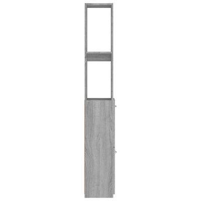 vidaXL Vonios kambario spintelė, pilka ąžuolo, 25x26,5x170 cm, mediena
