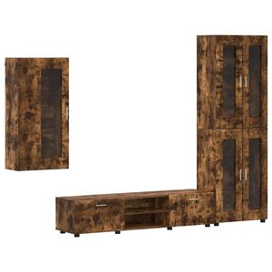 vidaXL TV spintelių komplektas su stalčių FLORIN 3 pcs Rūkyta ąžuolas