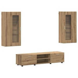 vidaXL TV spintelių komplektas FLORIN 3 pcs Amatininkų ąžuolas