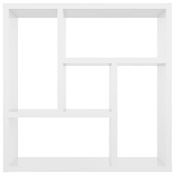 vidaXL Sieninė lentyna, balta, 45,1x16x45,1cm, apdirbta mediena