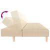 vidaXL Dvivietė sofa-lova su pakoja, kreminės spalvos, audinys