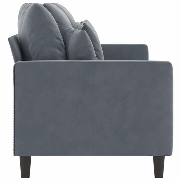 vidaXL Trivietė sofa, tamsiai pilkos spalvos, 180cm, aksomas