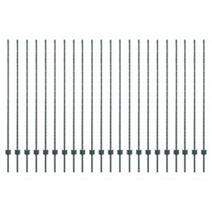 vidaXL Įmontuotas tvoros stulpas 22 pcs Žalia 200 cm