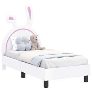 vidaXL Vaiki&scaron;ka Lovo Rėmas su Galvūgaliu Balta 70 x 140 cm PU