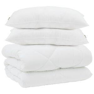 vidaXL Antklodė su pagalvėmis su pagalve 3 pcs Balta