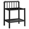 vidaXL Naktinė spintelė, juoda, 45x34,5x62,5cm, metalas ir stiklas