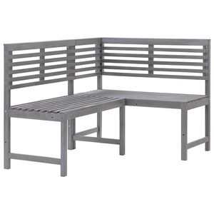 vidaXL Kampinis sodo suoliukas, pilkas, 140cm, akacijos masyvas