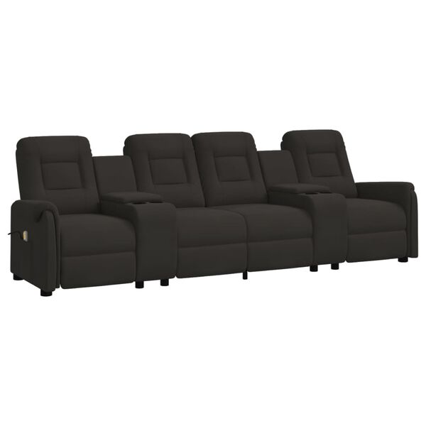 vidaXL Keturvietis atlošiamas masažinis krėslas, juodas