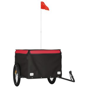 vidaXL Dviračio priekaba, juodos ir raudonos spalvos, 45kg, geležis
