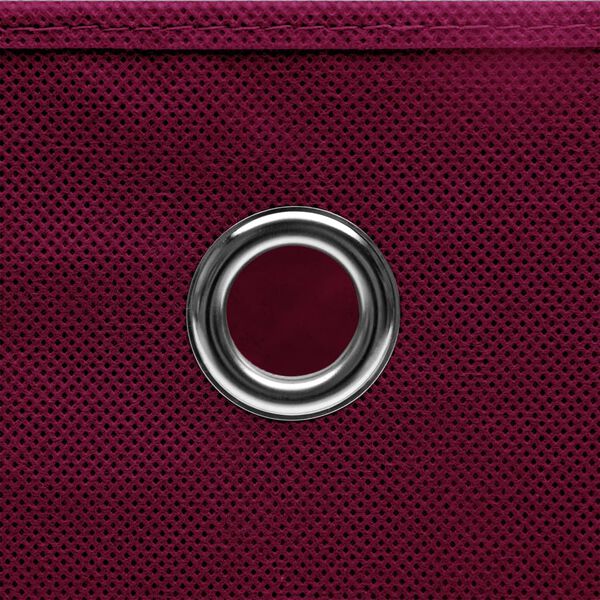 vidaXL Daiktadėžės, 10vnt., tamsiai raudonos, 32x32x32cm, audinys