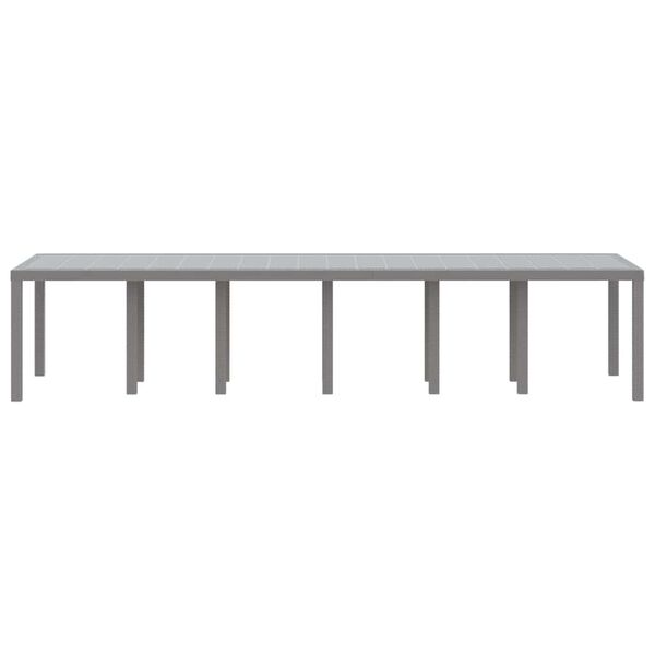 vidaXL Sodo stalas &Scaron;viesiai pilka 350 x 100 x 74 cm poliratanas