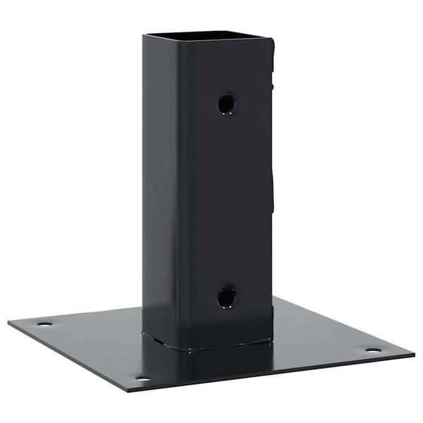 vidaXL Stulpų pagrindai kvadratiniai, 12vnt., antracito sp., 51x51mm