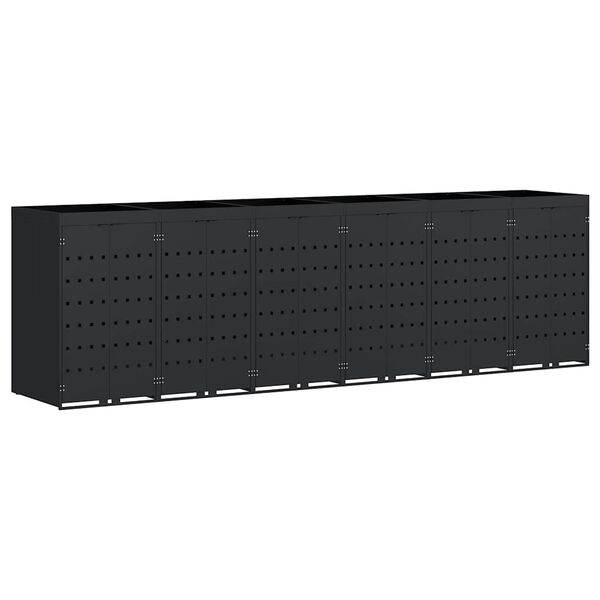 vidaXL Rato konteinerių laikymas 6 konteineriams Juoda