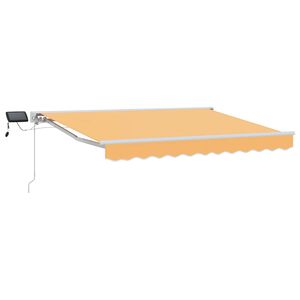 vidaXL Rankinis markizės rėmas su LED Smėlio 4,5 &times; 3 m