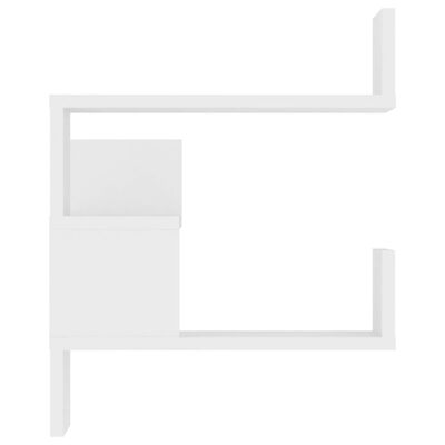 vidaXL Sieninė kampinė lentyna, balta, 40x40x50cm, MDP