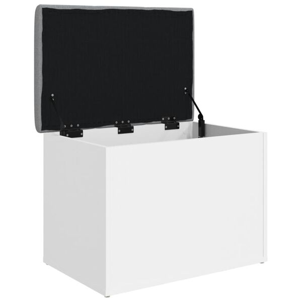 vidaXL Suoliukas daiktadėžei, baltas, 62x42x45cm, inžinerinė mediena