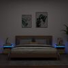 vidaXL Naktinės spintelės su LED, 2vnt., ąžuolo, 40x39x48,5cm