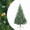 vidaXL Dirbtinis prie&scaron;&scaron;ventinis eglutė su &scaron;viesomis Žalia 180 cm PVC