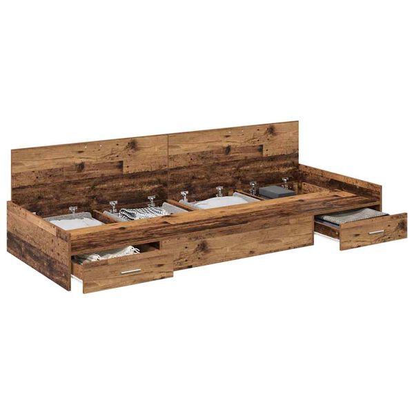 vidaXL Lovos rėmas Senovinis medis 80 x 200 cm Apdirbta mediena