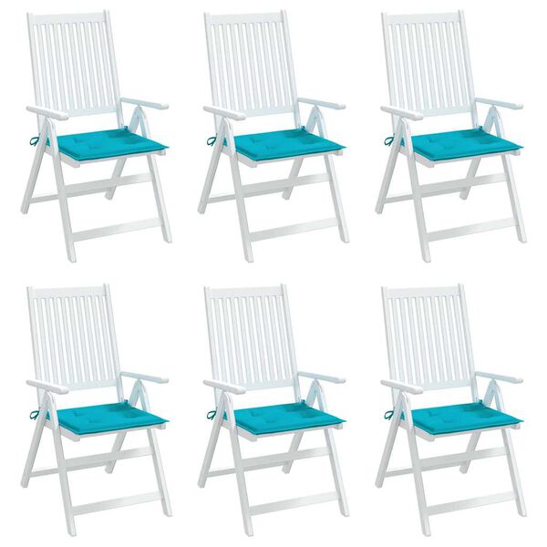 vidaXL Kėdės pagalvėlės, 6vnt., turkio spalvos, 40x40x4cm, audinys