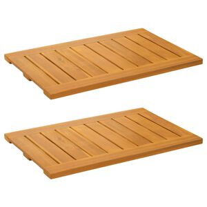vidaXL Badematte 2 vnt. Natūrali 60 x 40 cm Kietos akacijos mediena