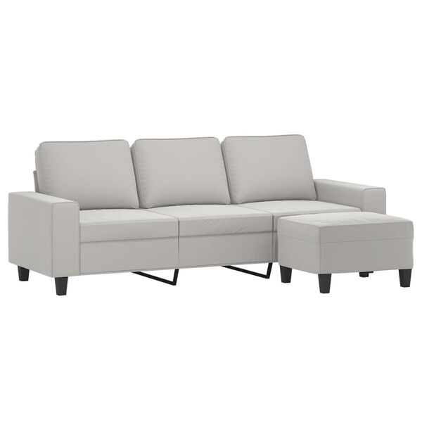 vidaXL Trivietė sofa su pakoja, &scaron;viesiai pilka, 180cm, audinys