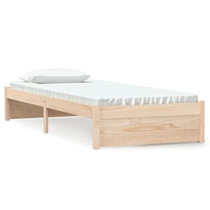vidaXL Lovos rėmas, 75x190cm, medienos masyvas, vienvietis