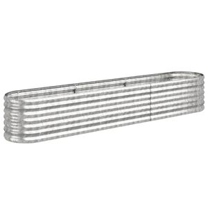 vidaXL Auk&scaron;tas sodo lovelis, sidabrinis, 224x40x36cm, cinkuotas plienas