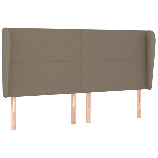 vidaXL Galvūgalis su auselėmis, taupe, 163x23x118/128cm, audinys
