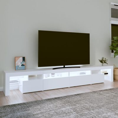 vidaXL Televizoriaus spintelė su LED apšvietimu, balta, 260x36,5x40cm