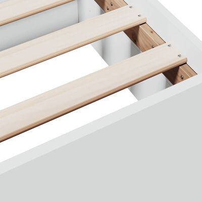 vidaXL Lovos rėmas su stalčiais, baltas, 140x190cm, apdirbta mediena