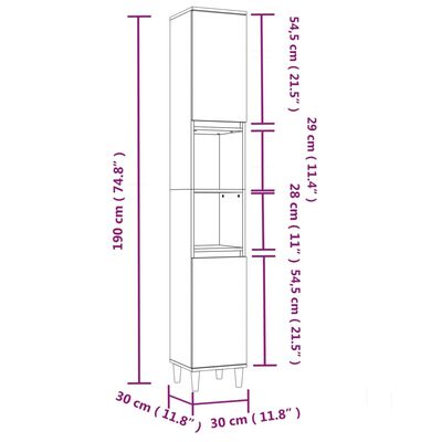 vidaXL Vonios baldų komplektas, 4 dalių, baltas, apdirbta mediena