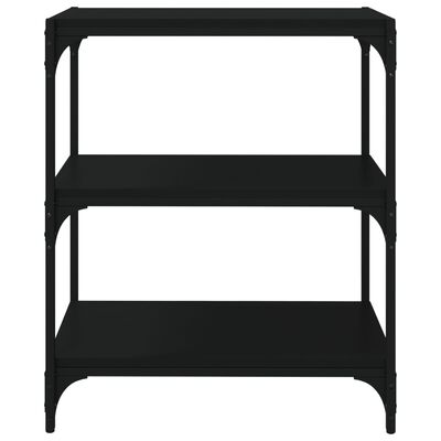 vidaXL Knygų spintelė, juoda, 60x33x70,5cm, mediena ir plienas