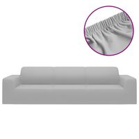 vidaXL Keturvietės sofos užvalkalas, pilkas, džersio poliesteris
