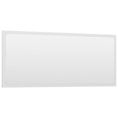 vidaXL Vonios kambario veidrodis, baltas, 90x1,5x37cm, MDP, blizgus