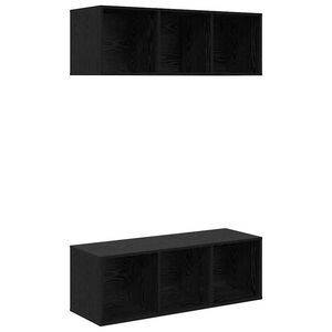vidaXL TV spintelių komplektas 2 pcs Juodas ąžuolas 37 x 37 x 107 cm