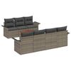 vidaXL Sodo Sofų Rinkinys su pagalve 8 pcs Pilka poliratanas