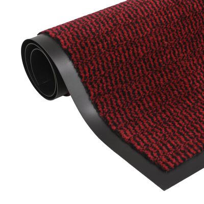 vidaXL Durų kilimėlis, kvadratinis, dygsniuotas, 40x60cm, raudonas