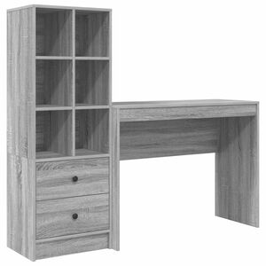 vidaXL Stalas Pilkas Sonoma 145,5 x 40 x 127 cm 2 vnt.
