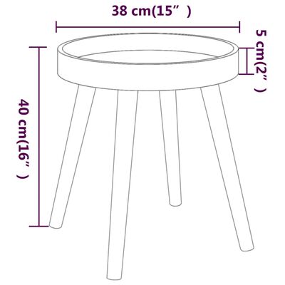 vidaXL Šoninis staliukas, pilkas, 38x38x40cm, apdirbta mediena/pušis