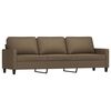vidaXL Sofos komplektas su pagalvėlėmis, 3 dalių, rudas, audinys