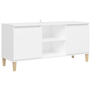 vidaXL TV spintelė su medinėmis kojelėmis, balta, 103,5x35x50cm