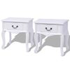 vidaXL Spintelė prie lovos, 2 vnt., MDF, balta