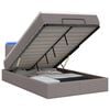 vidaXL Otmana lova su matracsu ir LED Taupe 120 x 190 cm Audinys