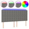 vidaXL Galvūgalis su LED, tamsiai pilkas, 160x5x118/128cm, audinys