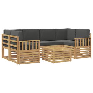 vidaXL Lauko sofos komplektas 7 vnt. Balta ir antracito Poliesteris
