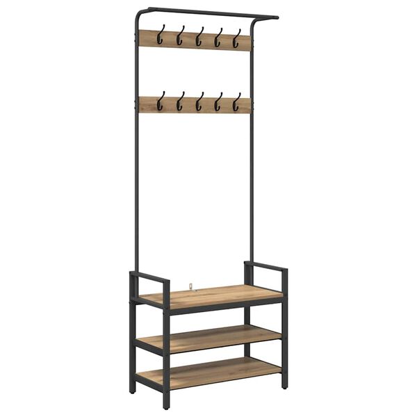 vidaXL Paltas Amatininkų ąžuolas 75 x 34 x 184 cm Apdirbta mediena