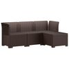 vidaXL 4 Vietų Sodo Sofa Ratanų Imitacija PP Ruda