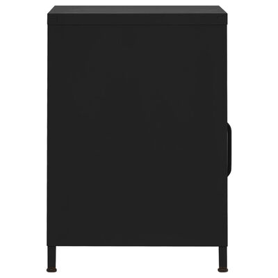vidaXL Naktinis staliukas, juodas, 35x35x51cm, plienas
